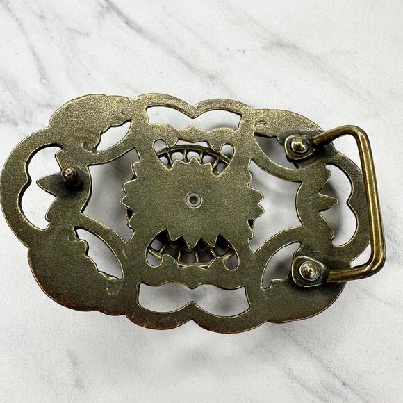 Rhinestone Studded Floral Flower Belt Buckle - Picture 5 of 12